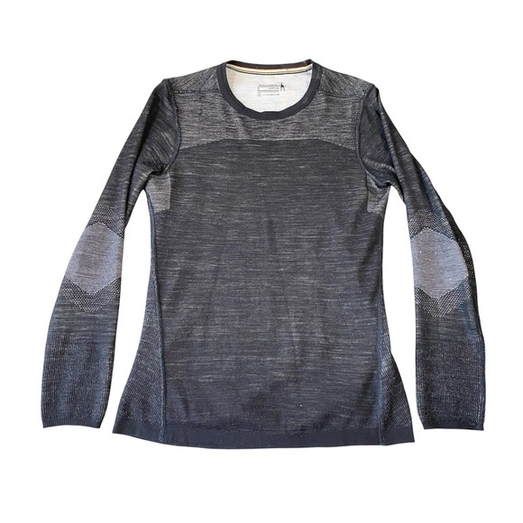 Smartwool Intraknit 200 Sz Small Black Gray Men's Base Layer Merino Wool Stretch - Picture 1 of 8